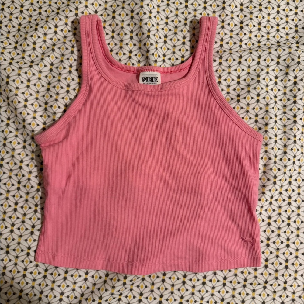 PINK Victoria's Secret Ribbed Tank Top in Pink
